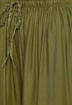 Solid Color Rayon Palazzo in Olive Green
