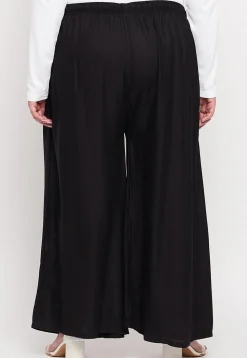 Solid Color Rayon Palazzo in Black