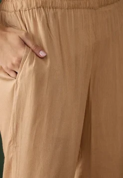 Solid Color Rayon Pant in Beige