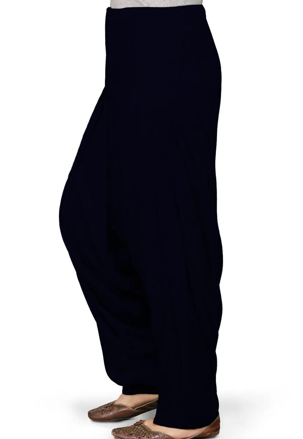 Solid Color Rayon Patiala in Dark Navy Blue