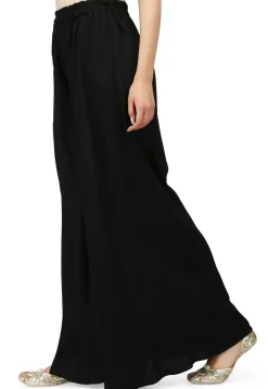 Solid Color Rayon Plazzo in Black