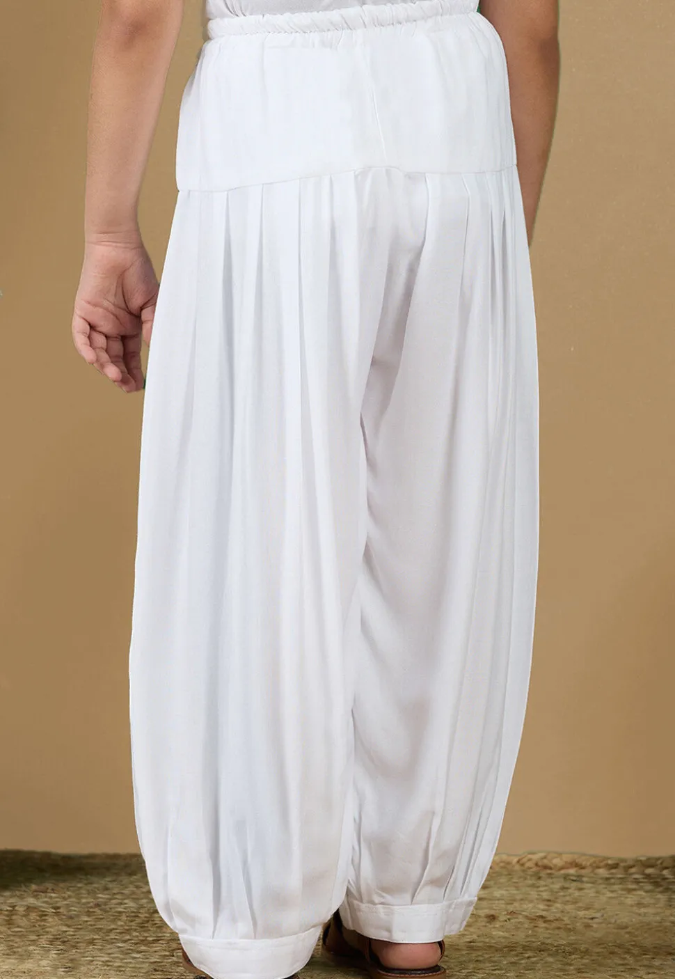 Solid Color Rayon Salwar in White