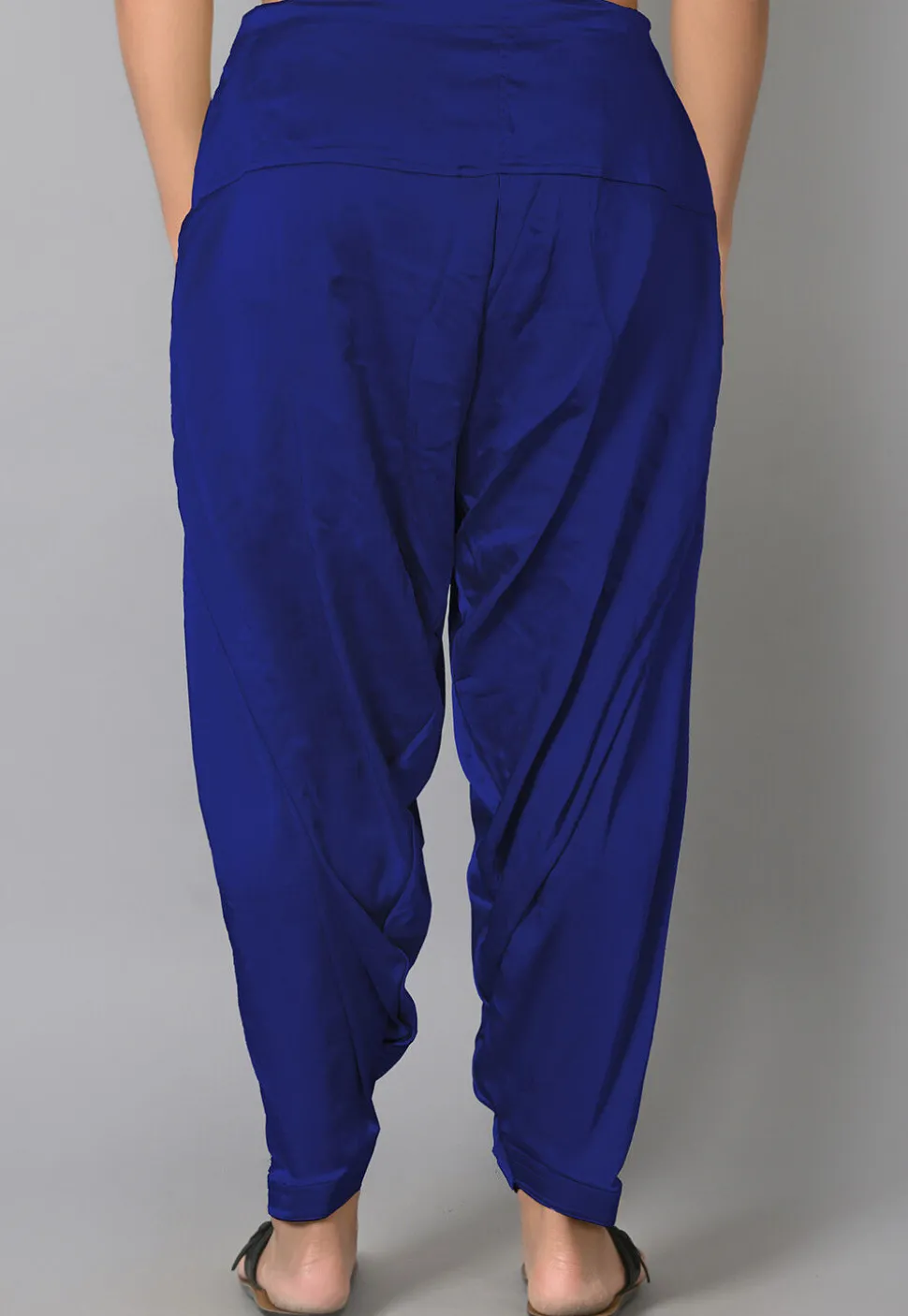 Solid Color Satin Afghani Salwar in Royal Blue