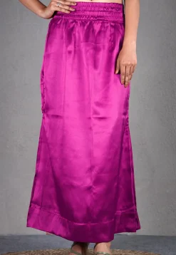 Solid Color Satin Fish Cut Petticoat in Fuchsia