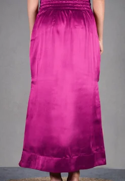 Solid Color Satin Fish Cut Petticoat in Fuchsia