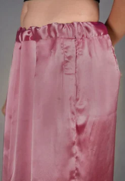 Solid Color Satin Fish Cut Petticoat in Pink