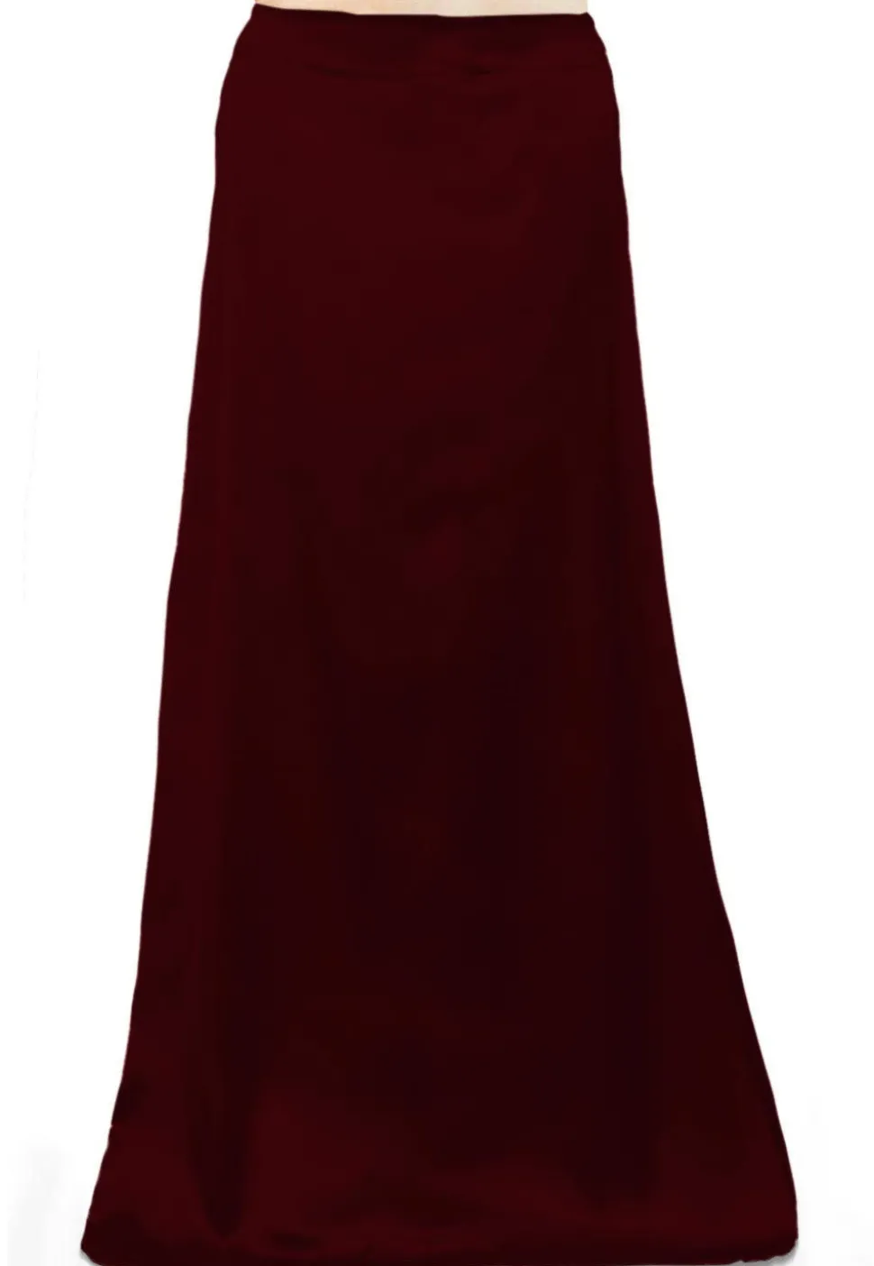 Solid Color Satin Petticoat in Wine