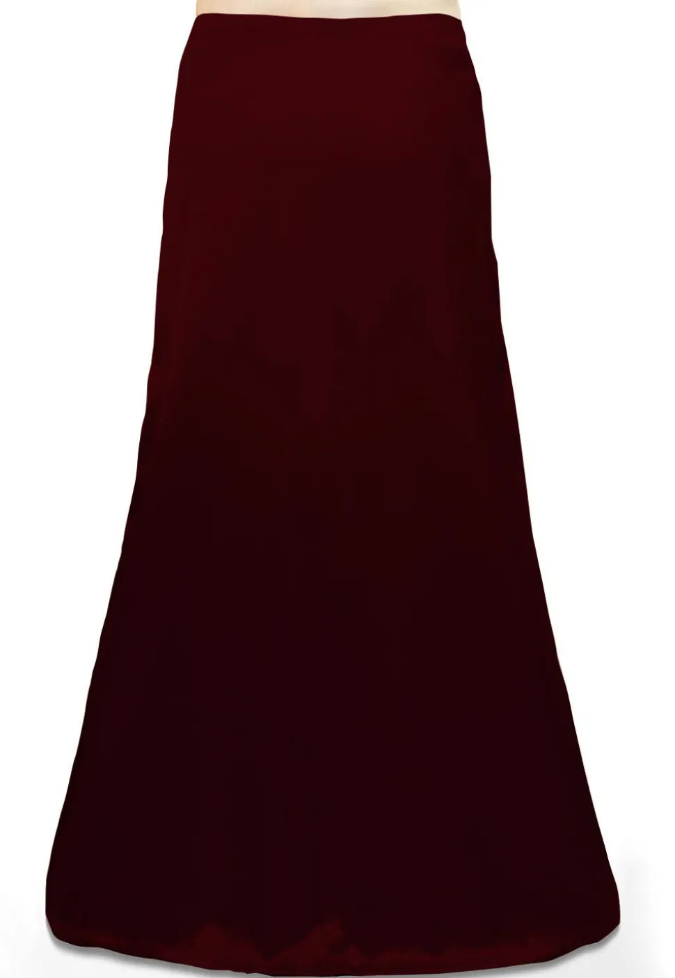 Solid Color Satin Petticoat in Wine