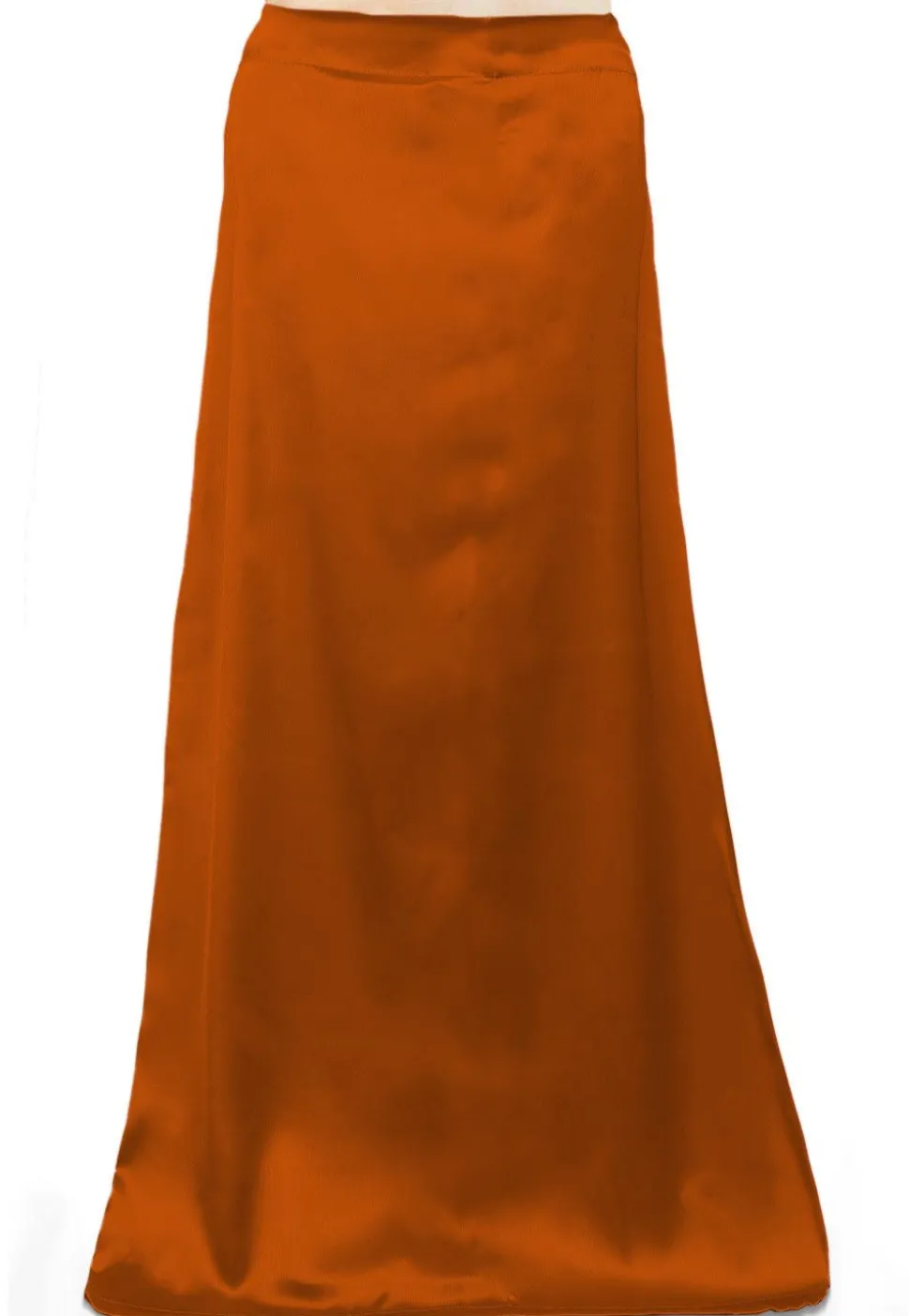 Solid Color Satin Petticoat in Rust