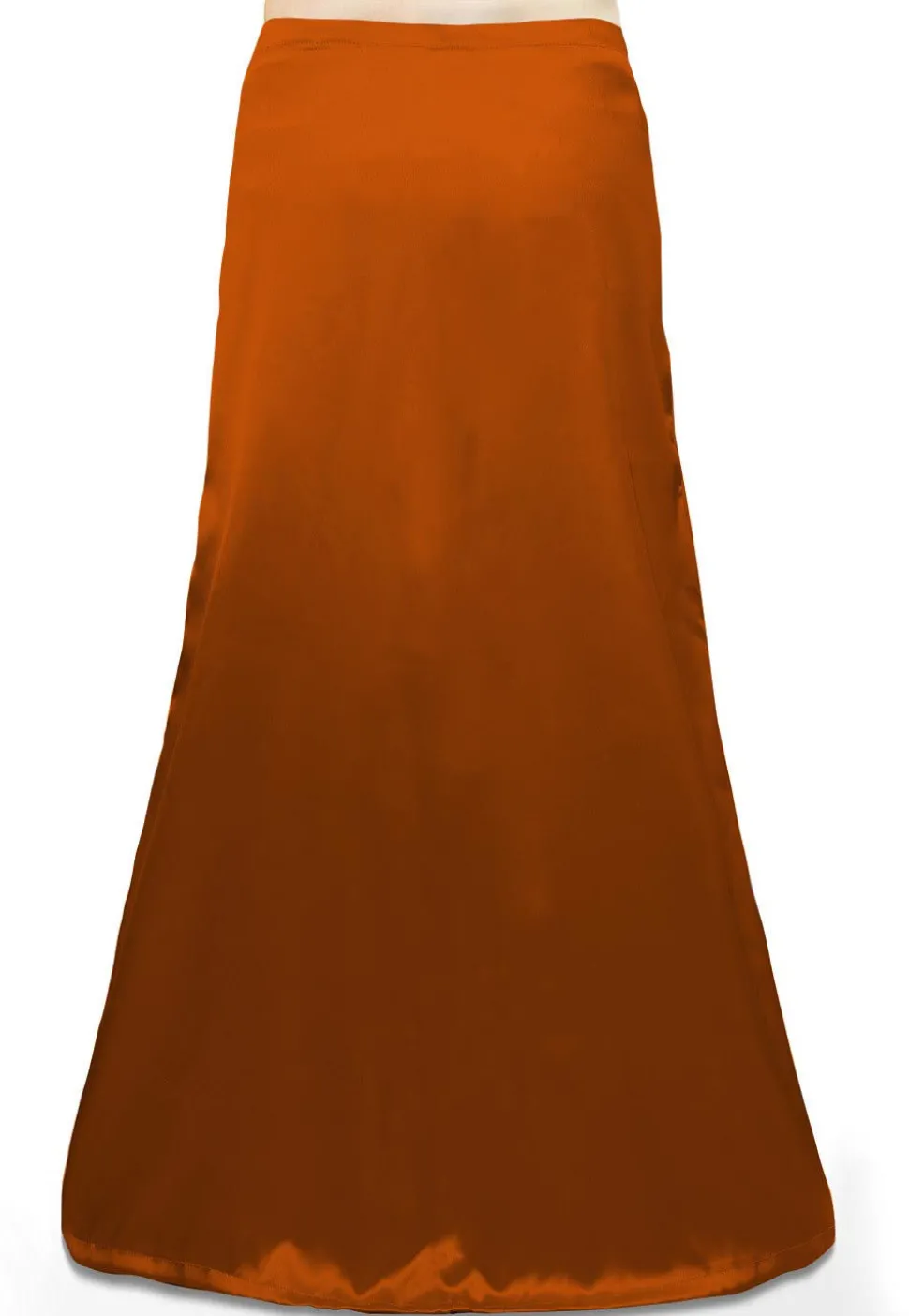 Solid Color Satin Petticoat in Rust
