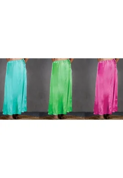 Solid Color Satin Petticoat Combo Set in Multicolor