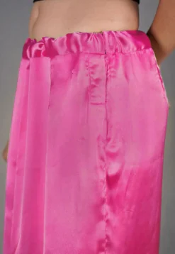Solid Color Satin Petticoat in Pink
