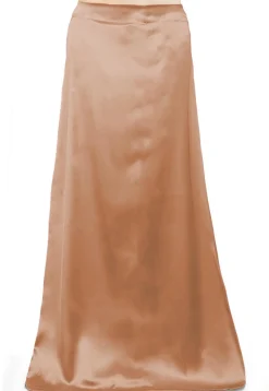 Solid Color Satin Petticoat in Peach