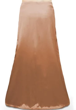 Solid Color Satin Petticoat in Peach