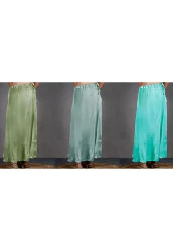 Solid Color Satin Petticoat Combo Set in Multicolor