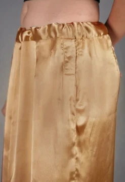 Solid Color Satin Petticoat in Dark Beige