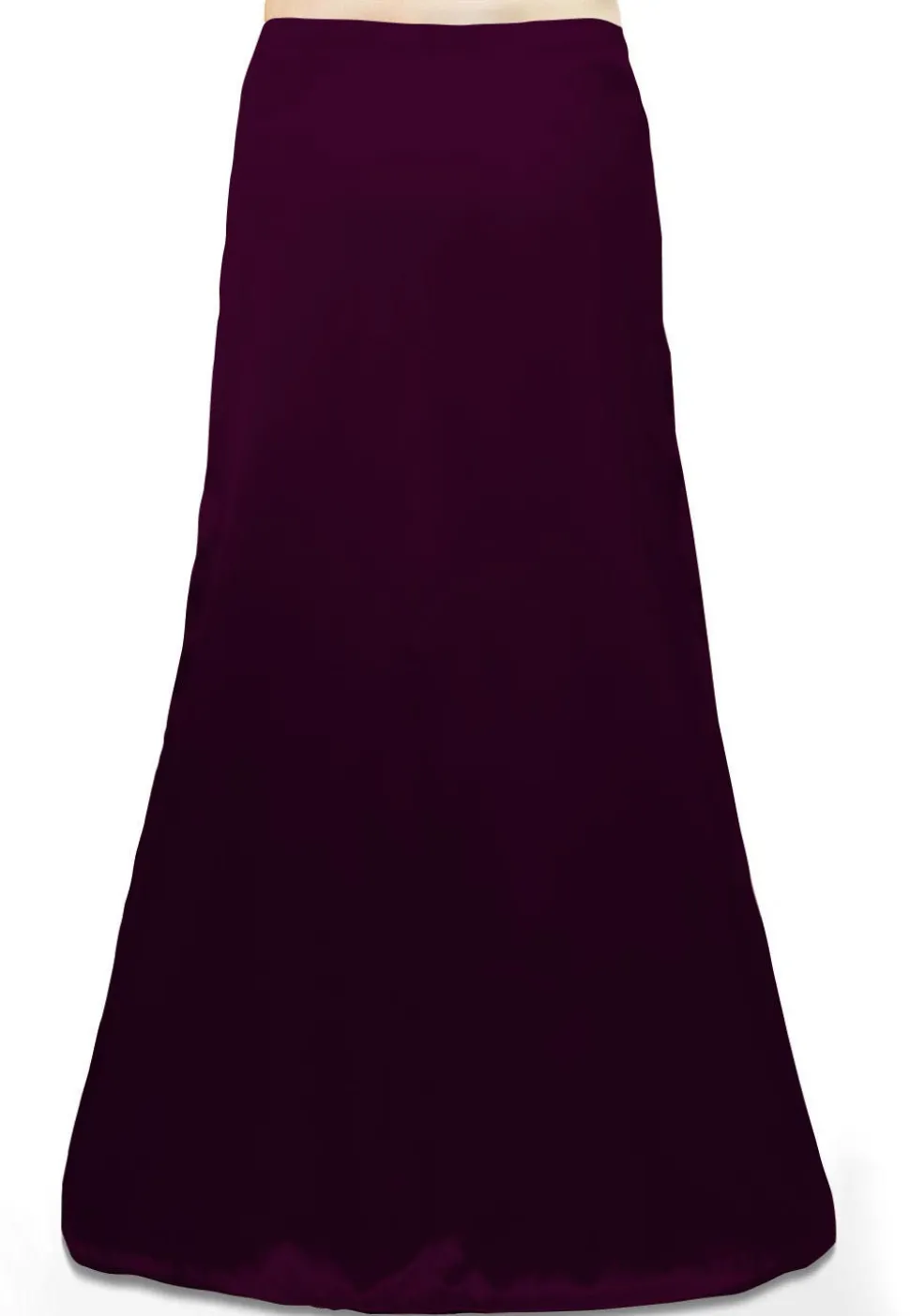 Solid Color Satin Petticoat in Wine