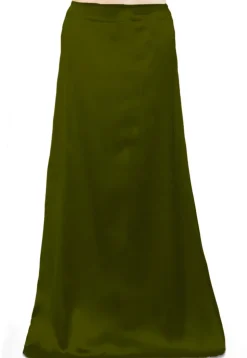 Solid Color Satin Petticoat in Olive Green