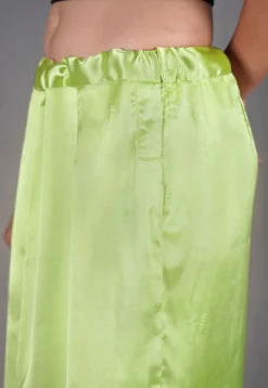 Solid Color Satin Petticoat in Light Green