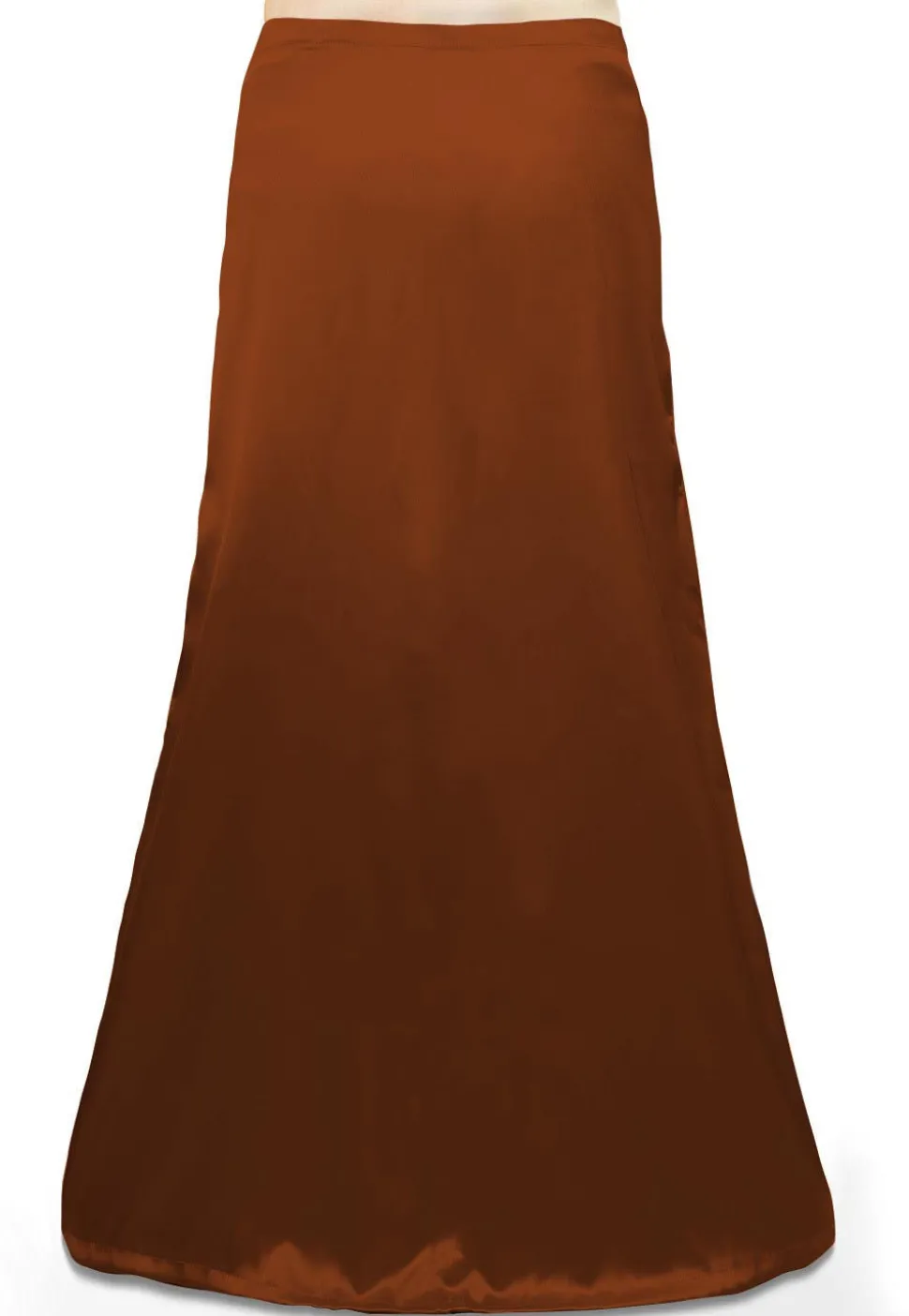Solid Color Satin Petticoat in Brown