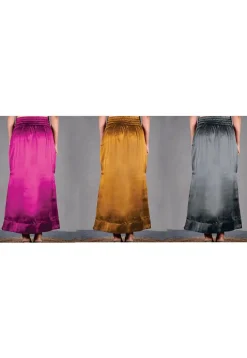 Solid Color Satin Petticoat Combo Set in Multicolor