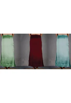 Solid Color Satin Petticoat Combo Set in Multicolor