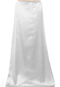 Solid Color Satin Petticoat in White
