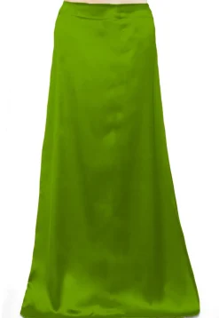 Solid Color Satin Petticoat in Green