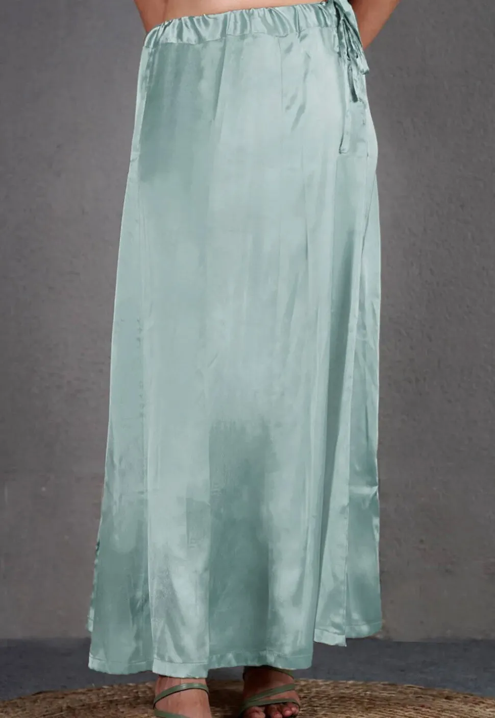 Solid Color Satin Petticoat in Sky Blue