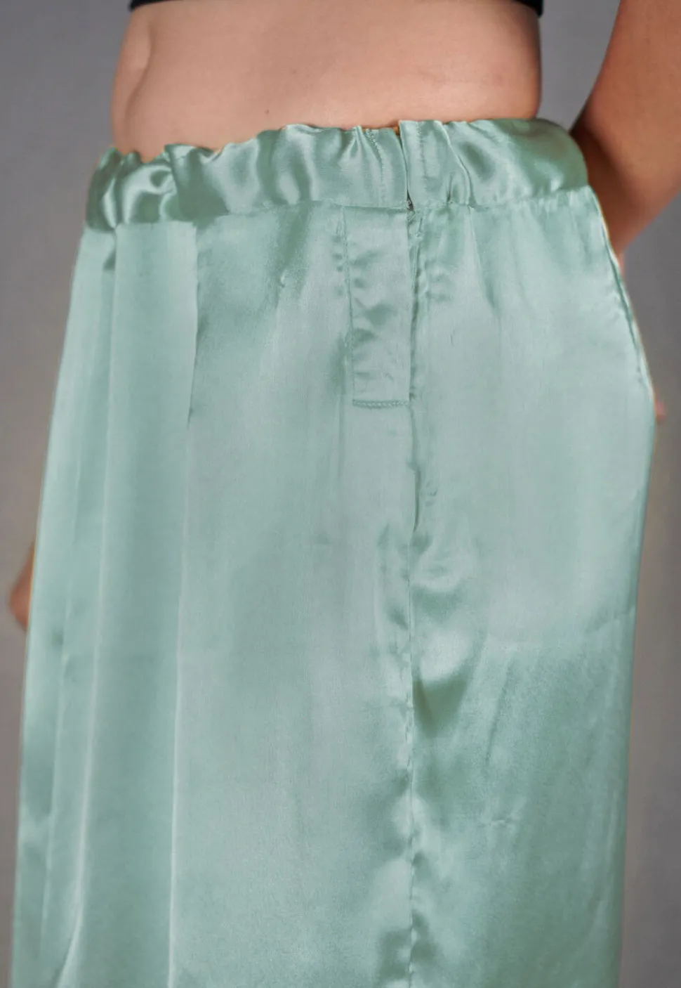 Solid Color Satin Petticoat in Sky Blue