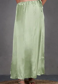 Solid Color Satin Petticoat in Pastel Green