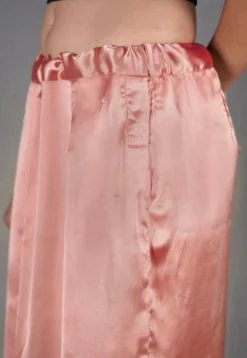Solid Color Satin Petticoat in Peach