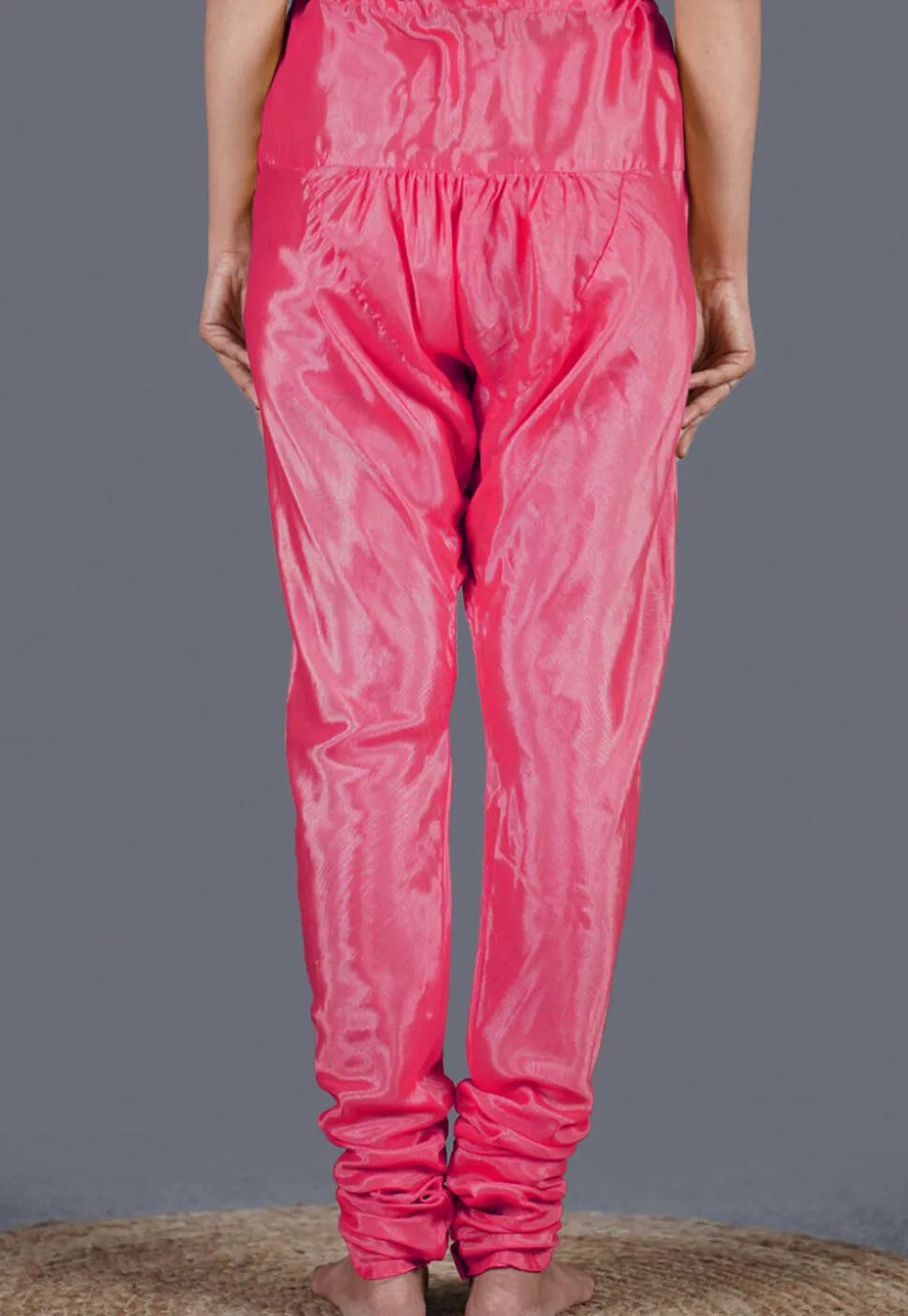 Solid Color Shantoon Churidar in Pink