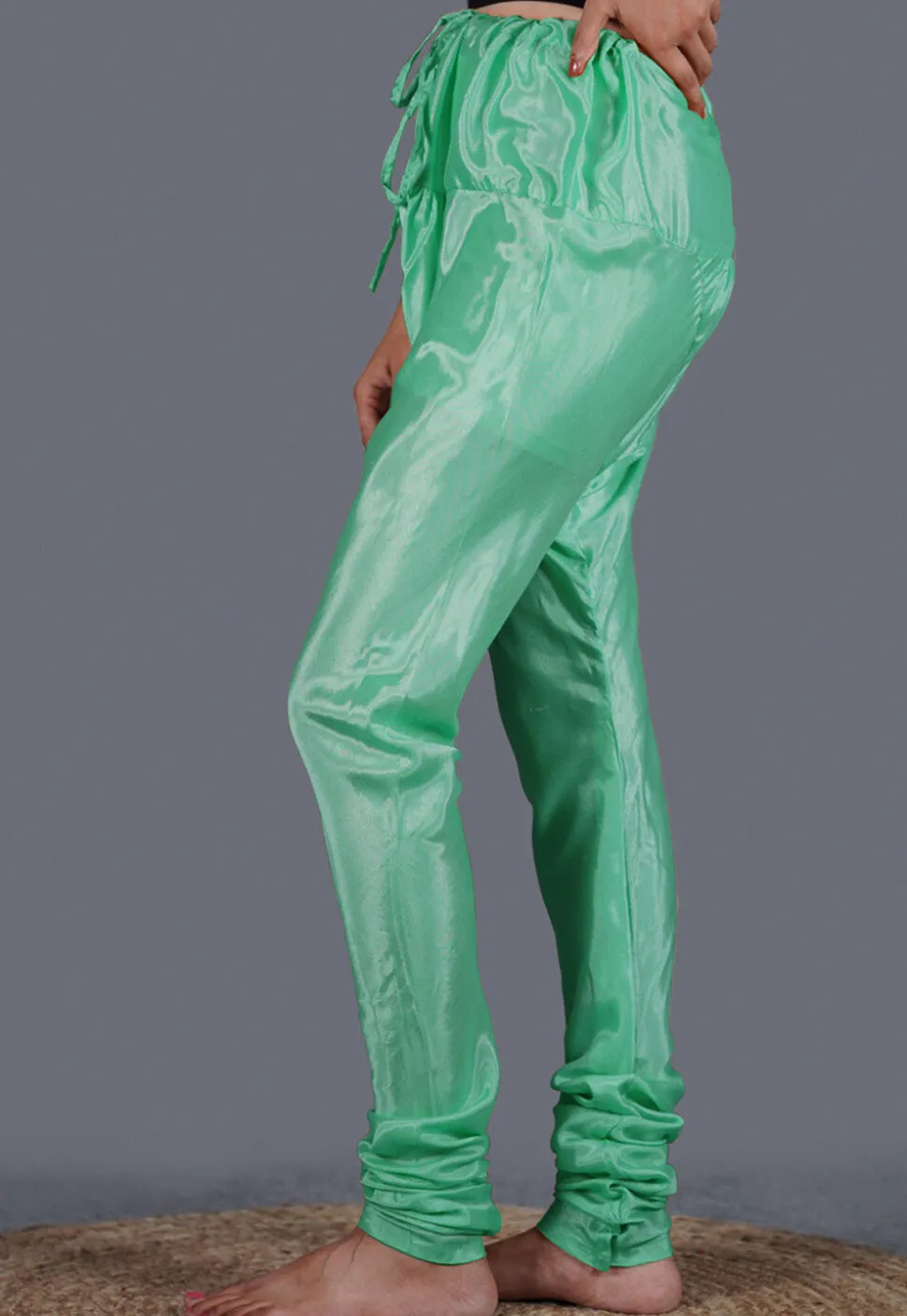 Solid Color Shantoon Churidar in Sea Green