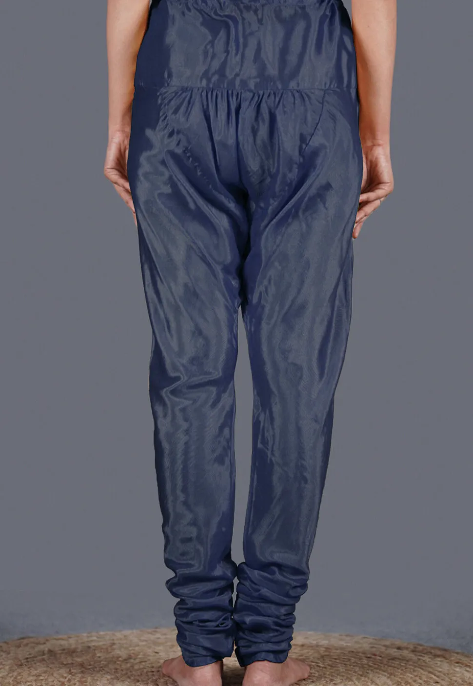 Solid Color Shantoon Churidar in Navy Blue