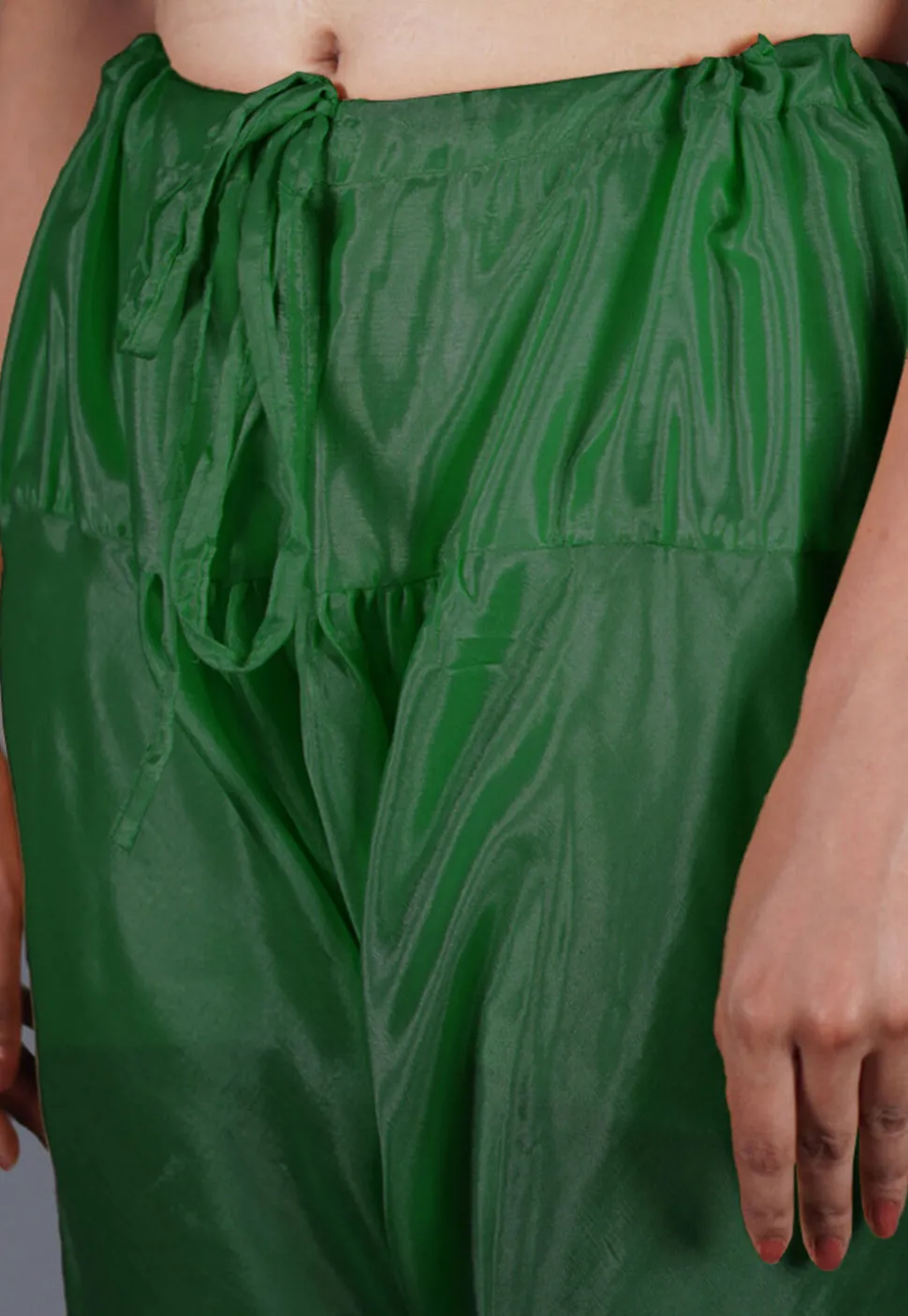 Solid Color Shantoon Churidar in Dark Green