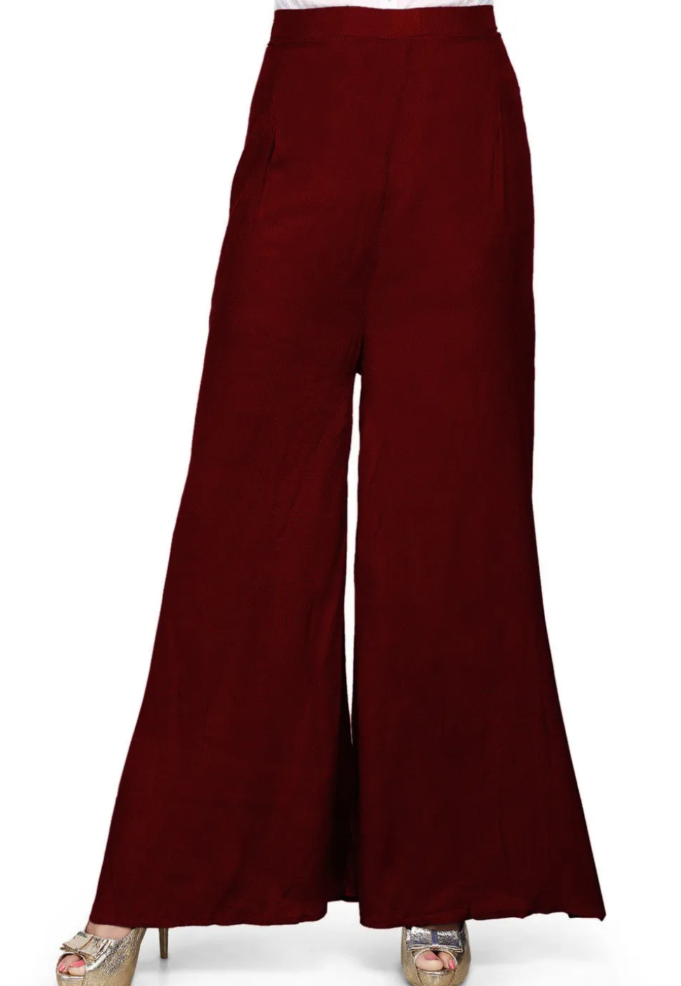 Solid Color Shantoon Palazzo in Maroon