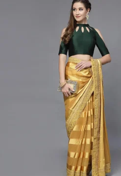 Solid Color Taffeta Silk Cut Out Blouse in Dark Green