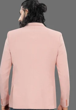 Solid Color Terry Rayon Blazer in Pink