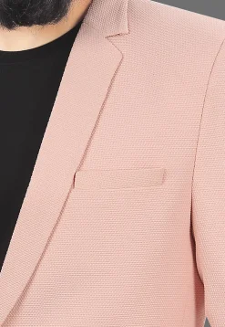 Solid Color Terry Rayon Blazer in Pink