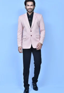 Solid Color Terry Rayon Blazer Set in Dusty Pink