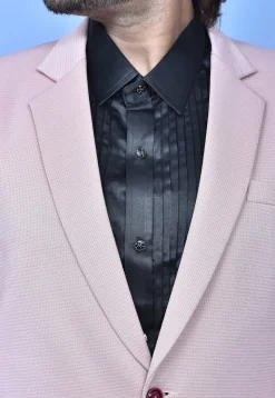 Solid Color Terry Rayon Blazer Set in Dusty Pink