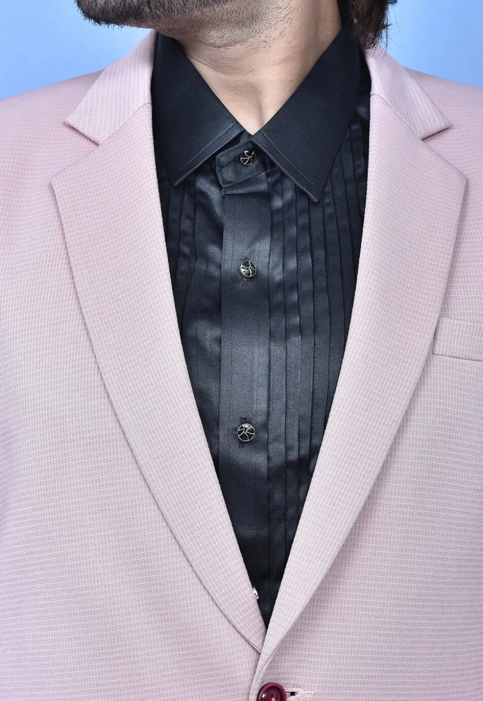 Solid Color Terry Rayon Blazer Set in Dusty Pink