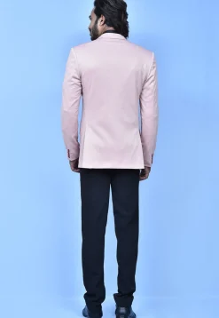 Solid Color Terry Rayon Blazer Set in Dusty Pink