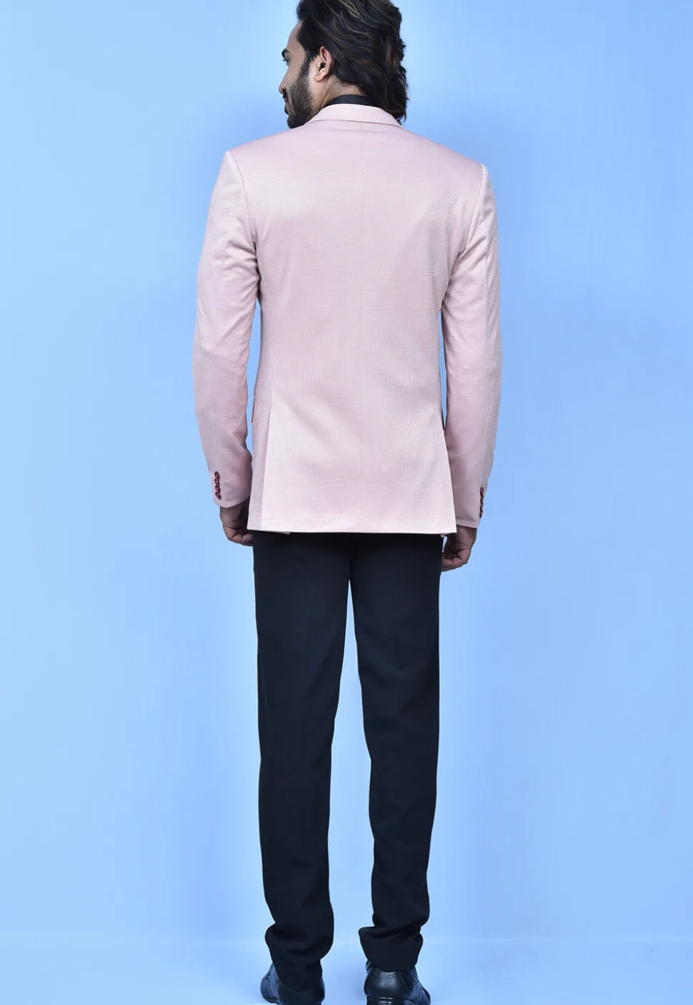 Solid Color Terry Rayon Blazer Set in Dusty Pink