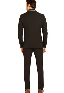 Solid Color Terry Rayon Jodhpuri Suit in Black