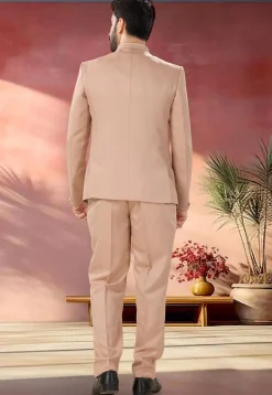 Solid Color Terry Rayon Jodhpuri Suit in Pink