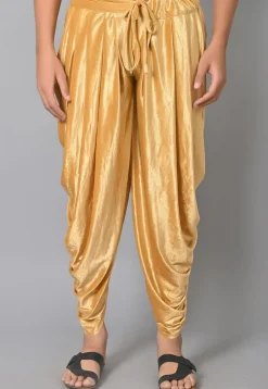 Solid Color Velvet Dhoti Pant in Beige