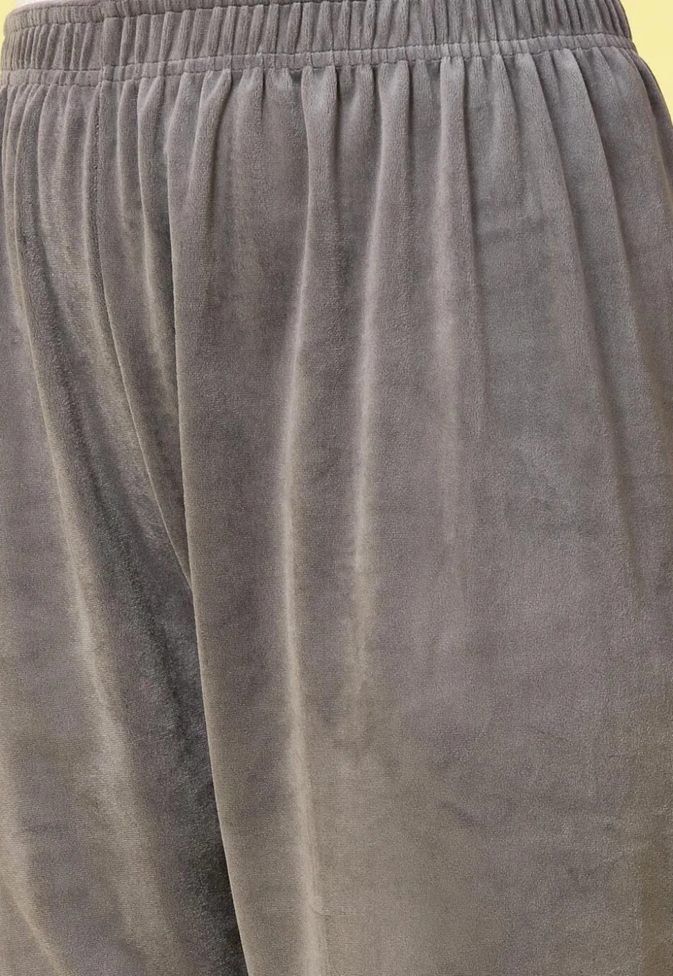 Solid Color Velvet Pant in Grey