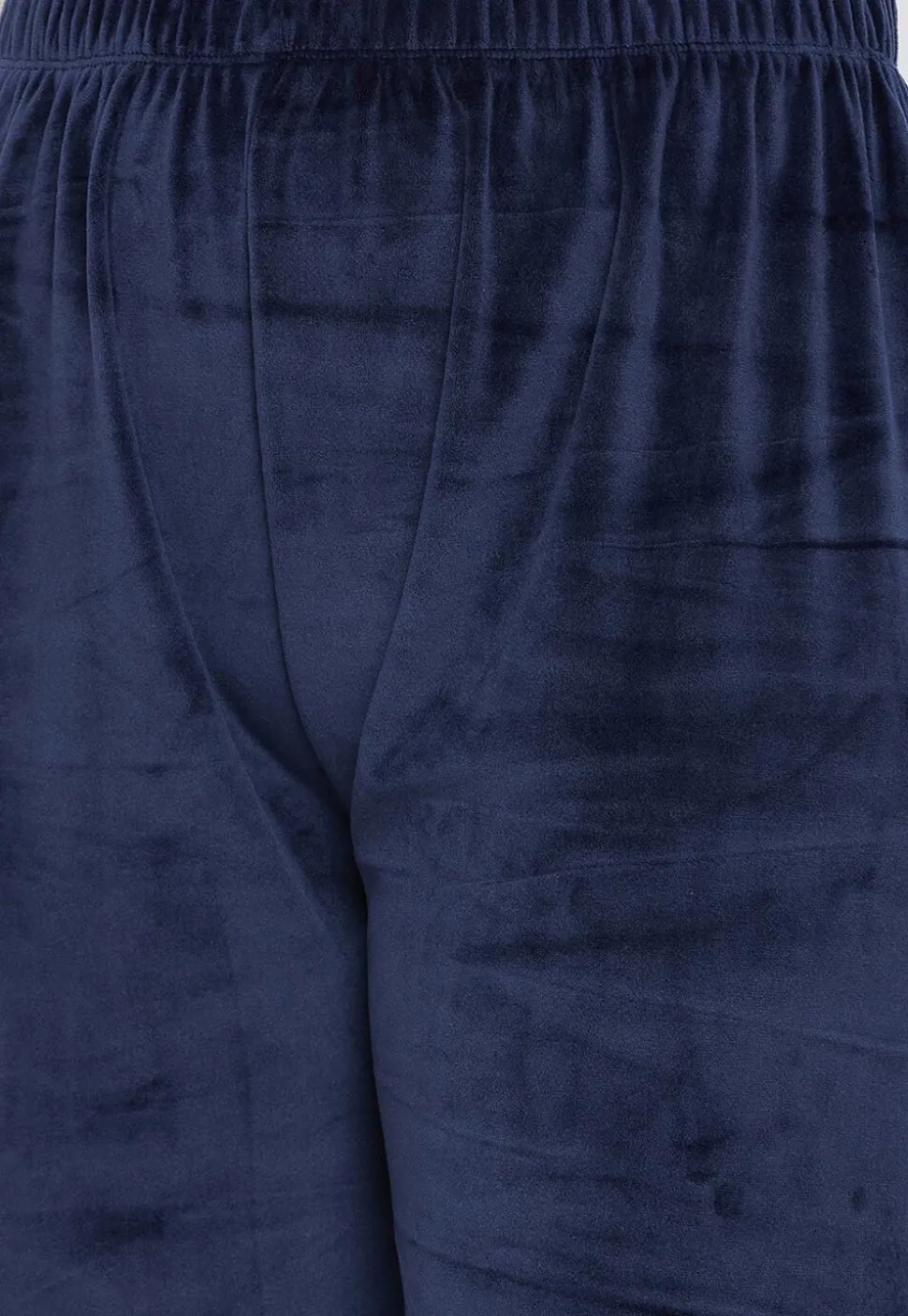 Solid Color Velvet Pant in Navy Blue